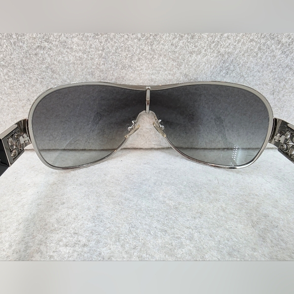 Coach Aviator Women's Sunglasses HC 7005B Black Silver Rhinestones L016 Reagan - Picture 5 of 16